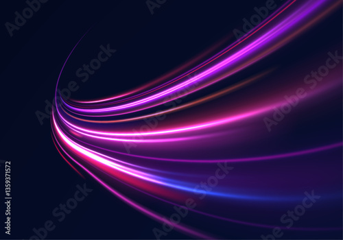 Light and wave begin to twirl and swirl along the road of magic, where neon wind flows in vector spiral, shiny glow and futuristic beam line curve with effect, abstract background blue bright png