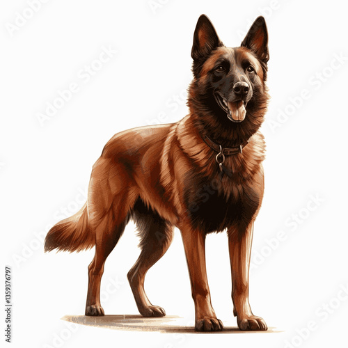 Belgian Malinois dog isolated watercolor vector illustration svg