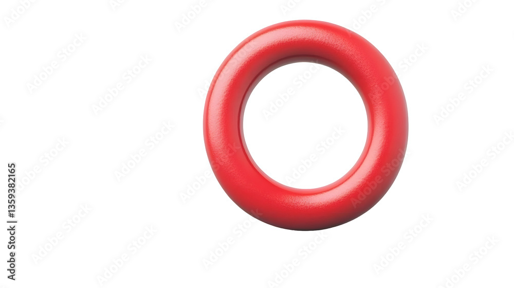 Isolated 3D Render Red Ring Circle Shape with Transparent Background Isolated 3D Render Red Ring Circle Shape with Transparent Background