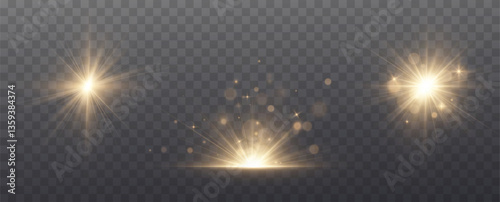Vector spotlight. A bright beam of light. Transparent realistic effect. Stage lighting.Vector	