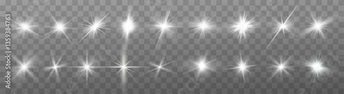 Light effects.Wind glare, explosions, shine, dust, lines, solar flares, sparks, sequins, stars, curved curls. Glow special effect of light