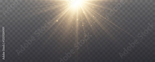 Vector spotlight. A bright beam of light. Transparent realistic effect. Stage lighting.Vector	