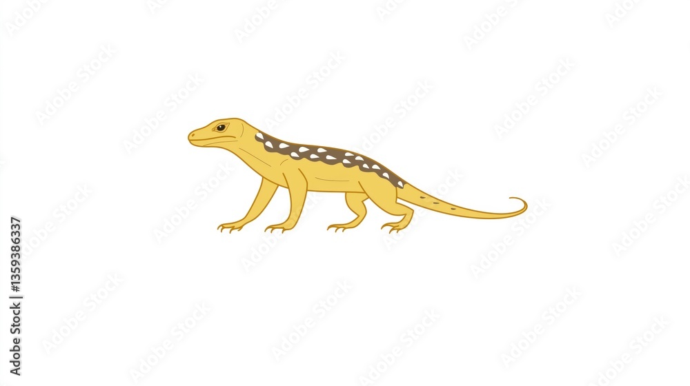 Fototapeta premium Yellow Spotted Gecko Illustration: Vibrant Reptile Vector Art for Education and Nursery Decor