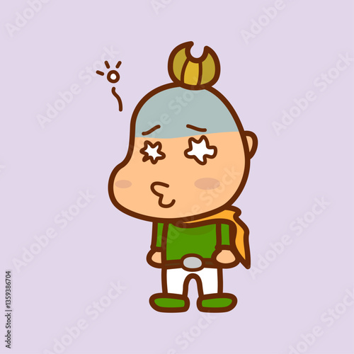 頭がぼーっとする男の子のイラスト