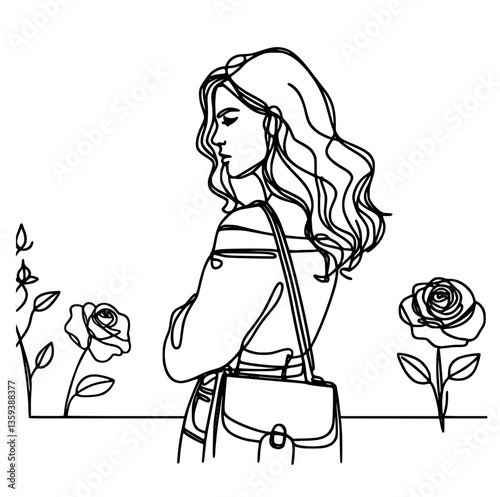 Single continuous stroke drawing of diverse plus-size women.