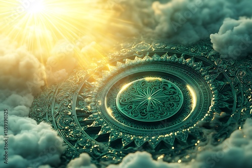 Bold Green 3D Design for 14 August Independence Day