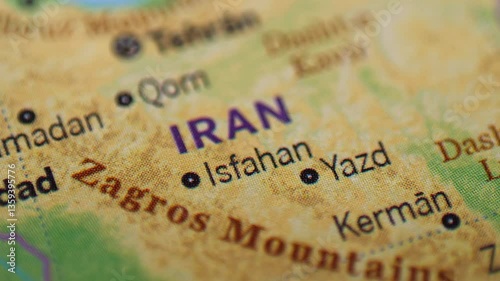 View of the Iran on a world map 4K