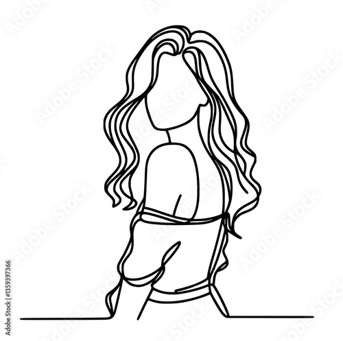 Monoline art of diverse full-figured women on a white background.