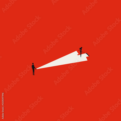 Business boss vector concept. Symbol of exploitation, gender inequality, sexism. Minimal design eps10 illustration.