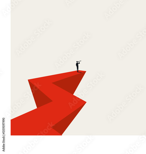 Business vision vector concept. Symbol of strategy, planning, decision and success. Minimal design eps10 illustration.