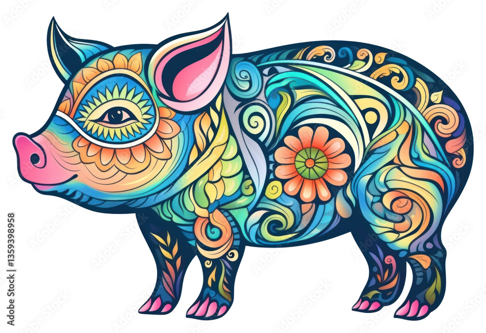 Fototapeta premium PNG Pig art mammal animal.