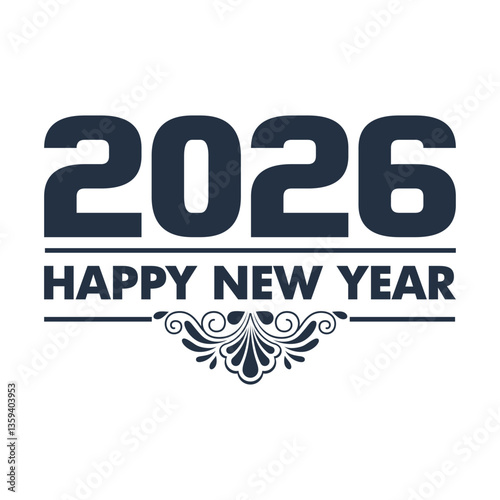 Happy new year 2026 design with colorful truncated number illustrations. Premium vector design 2026
