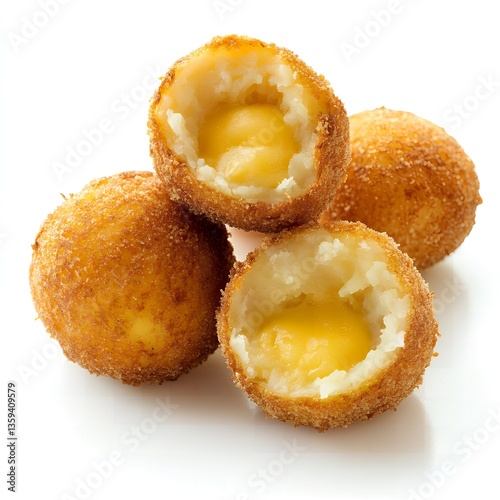 Delicious Golden Brown Potato Balls Filled with Creamy Cheese Appetizer