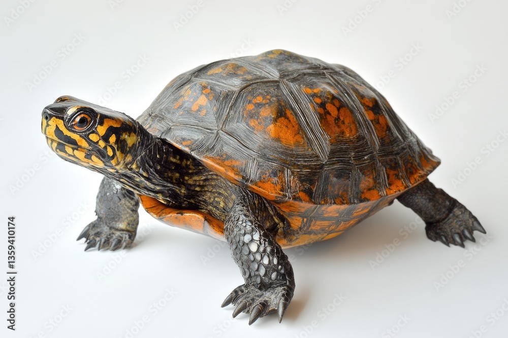 Obraz premium Eastern Box Turtle - Wild Animal and Reptile with Distinctive Shell Pattern