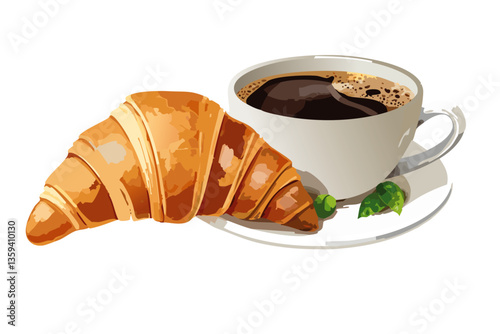 Un café acompañado de un delicioso Croissant