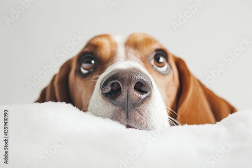 English Foxhound: Attentive Dog Listens with Alert Behavior photo