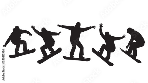 silhouette of a person snowboardong