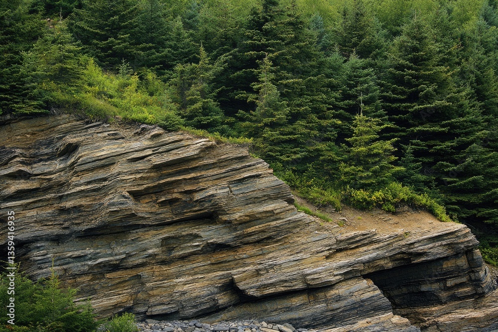 Naklejka premium Forillon National Park: Scenic Coastline near Cap-Aux-Os, Gaspe Peninsula, Quebec, Canada