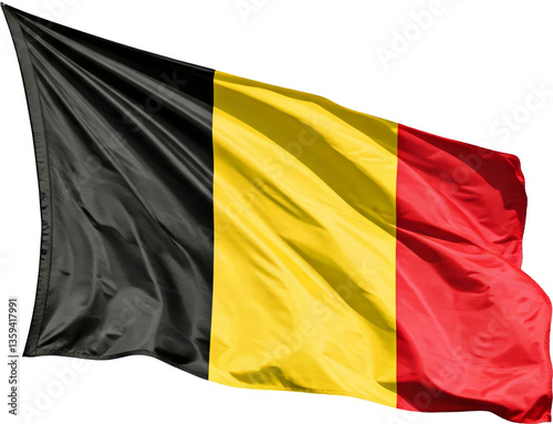 waving flag of belgium  on transparent background