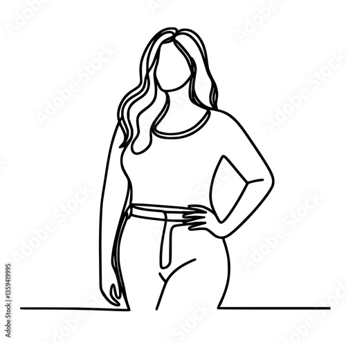 Body-positive hand-drawn illustration promoting self-love