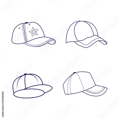 baseball cap vector illustration pack