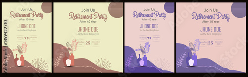 Retirement Flyer Design Template . Happy retirement party invitation flyer design.square banner, and a4 poster, Retirement flyer template. Happy retirement party flyer design.