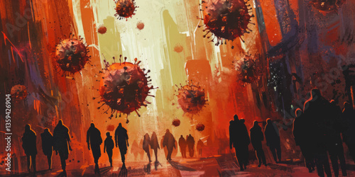 virus variant outbreaks, illustration