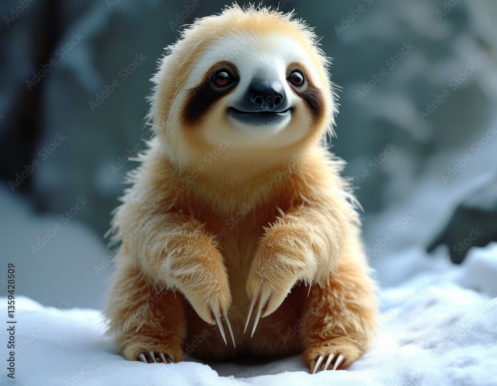 Fototapeta premium Hybrid animal between sloth and polar bear.