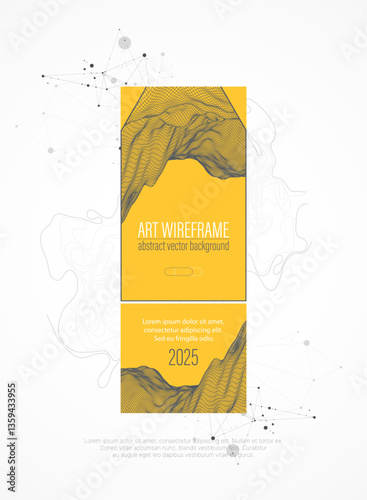 Obraz na płótnie Wireframe design for posters. Page layout. ART background. Scientific cover template for presentations. w salonie