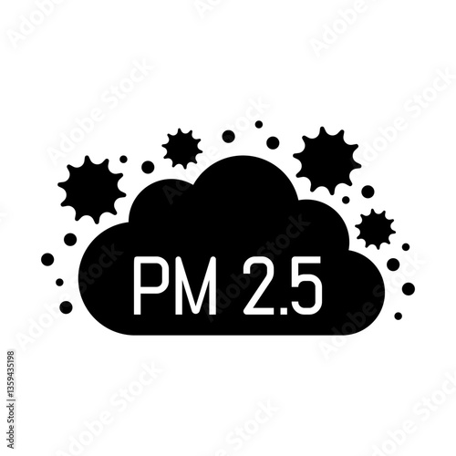 PM 2.5 icon, Air pollution unhealthy sign, Vector illustration