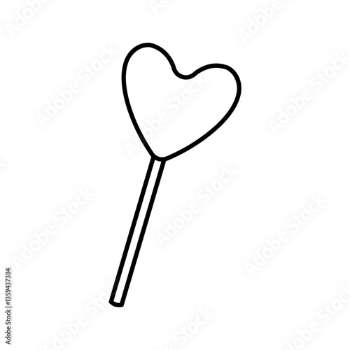 Heart-shaped lollipop depicting romance and sweetness for special occasions and treats