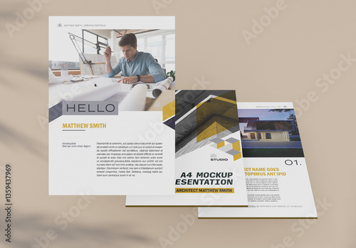 A4 Perspective Ui Screens Mockup