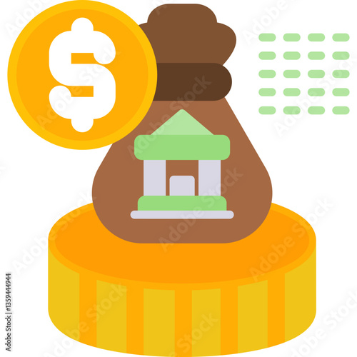 Mortgage Loan Icon Vector Element