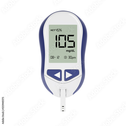 Diabetic Kit Concept. Blood Glucose Meter Monitoring System. 3d Rendering