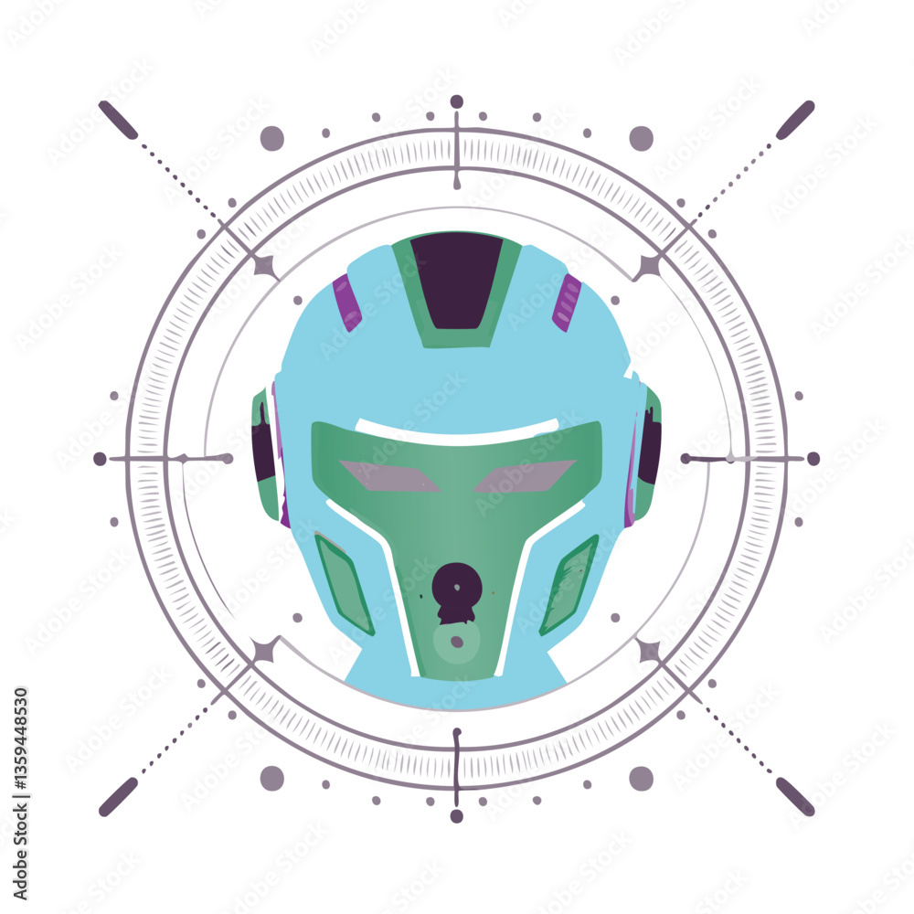 Obraz premium Futuristic robot head. vector eps