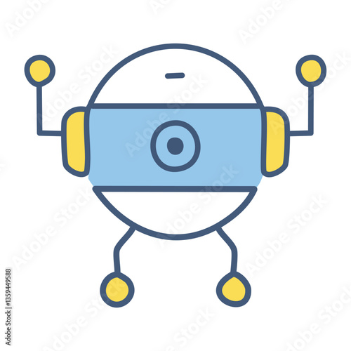 Futuristic surveillance bot. vector eps