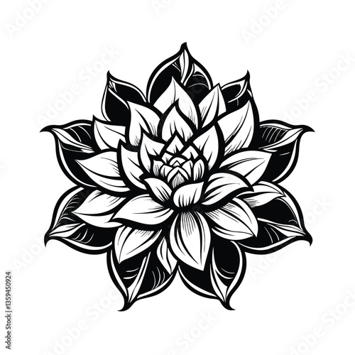 black and white flower