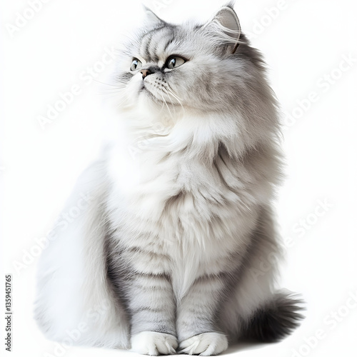 Persian cat on white background