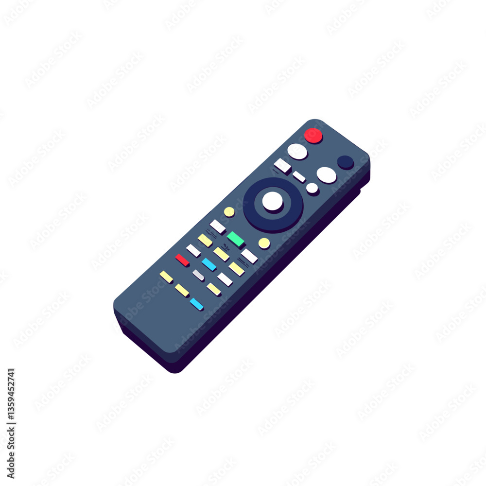 Stylish remote control design on white background, modern technology Stylish remote control design on white background, modern technology