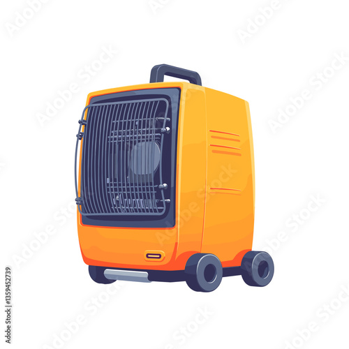 Portable heater illustration, bright design, home comfort concept