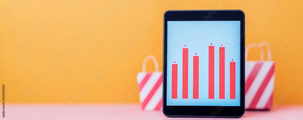 Fototapeta premium Interactive price tracking graph illustrating dynamic fluctuations in online retail