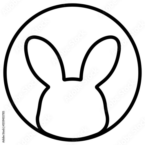 black Easter bunny icon in a circle showing the user's profile