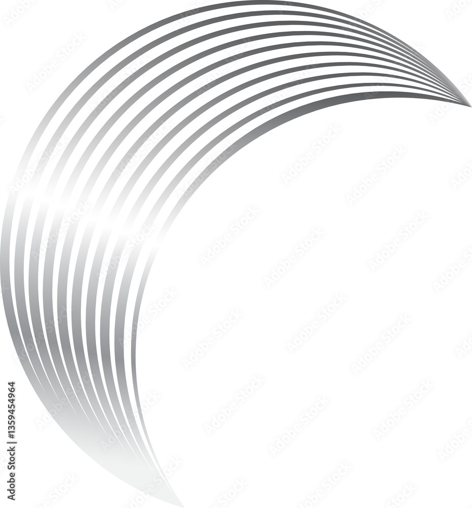 Naklejka premium Circle and liquid shapes with dynamic metallic glowing silver, tech, innovation, science