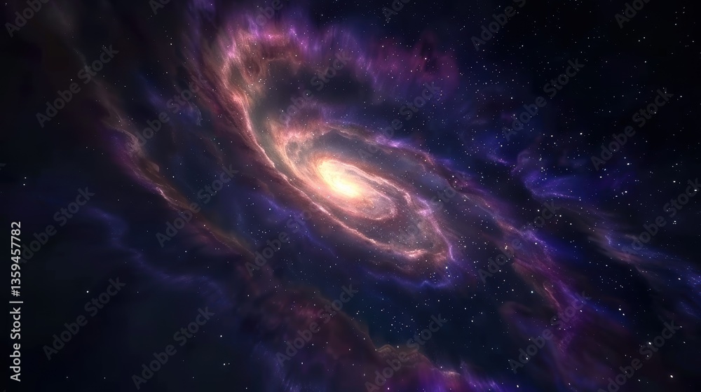 Obraz premium Swirling cosmic nebula showcases vibrant colors and glowing stars in stunning detail