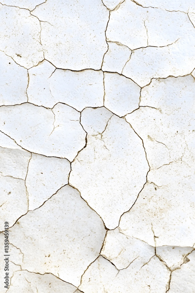 Obraz premium Abstract Cracked White Texture Background Dry Surface Wall Pattern