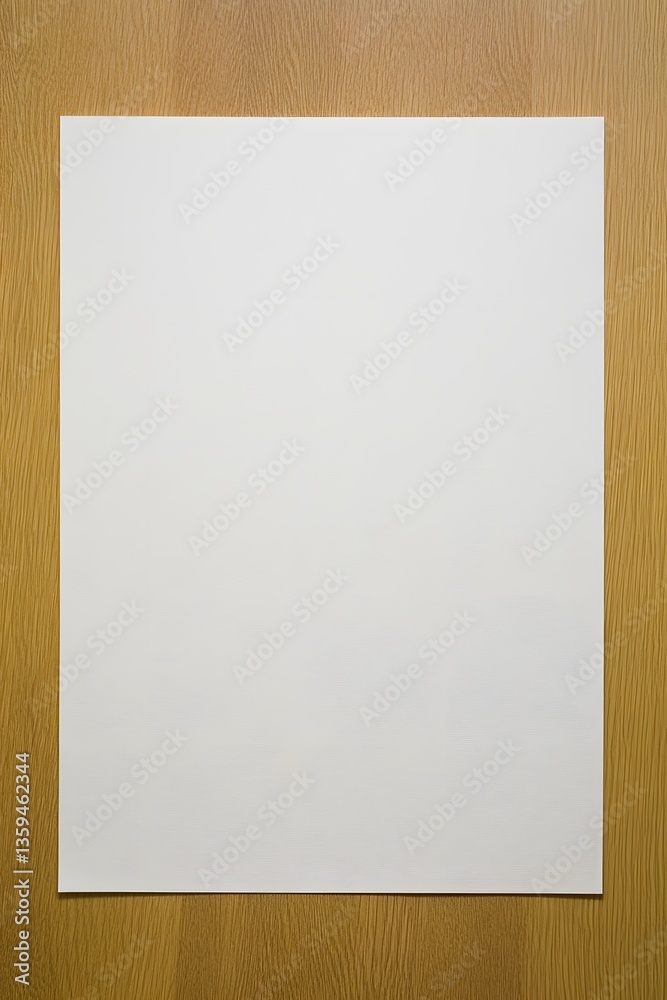 Blank White Paper on Wooden Surface Mockup Blank White Paper on Wooden Surface Mockup