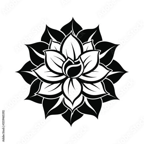 black and white abstract flower