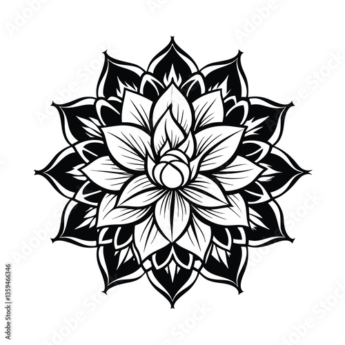 black and white flower
