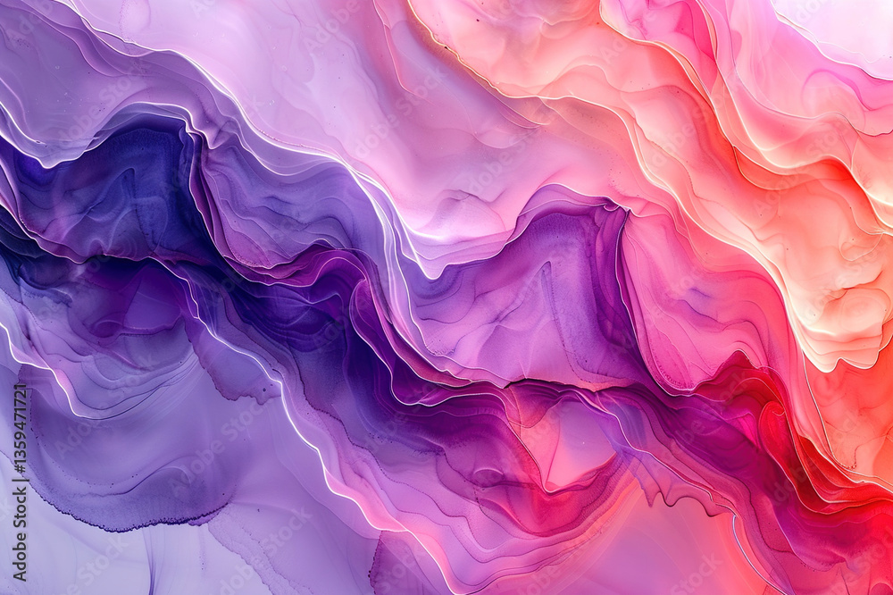 Fototapeta premium Abstract pattern of ink diffusing in water, creating soft, swirling forms and gradients