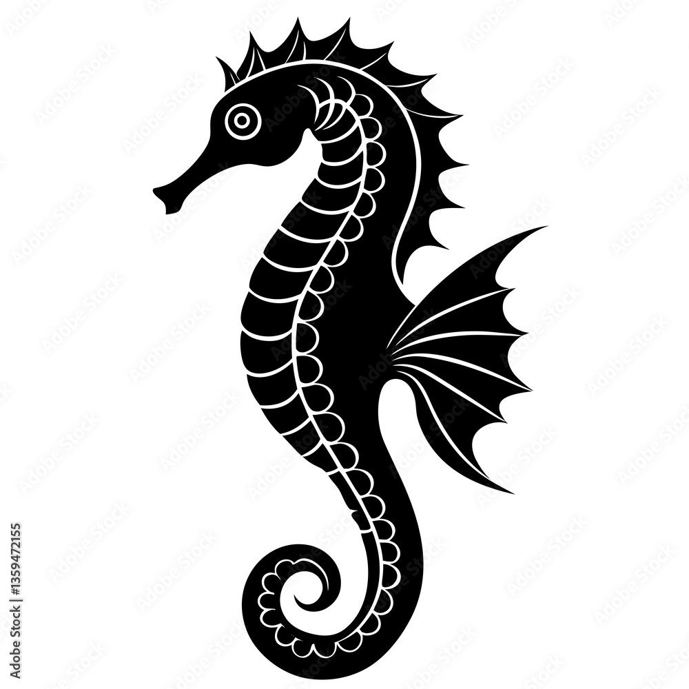 Fototapeta premium Stunning Seahorse Vector | High-Quality Animal Graphic for Digital Use